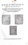 Bolla di Pio V che disciplina i testamenti - Roma, Blado 1571 Bolla di Pio V che disciplina i testamenti - Roma, Blado 1571