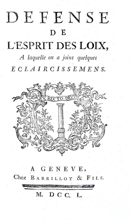Montesquieu - Defense de l'Esprit des loix & La Roche - Critique - Geneve 1750 (raro - firma Necker) Montesquieu - Defense de l'Esprit des loix & La Roche - Critique - Geneve 1750 (raro - firma Necker)