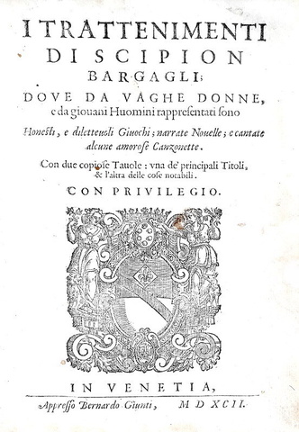 I giochi nel Cinquecento: Bargagli - Trattenimenti, dilettevoli giochi e amorose canzonette - 1592 I giochi nel Cinquecento: Bargagli - Trattenimenti, dilettevoli giochi e amorose canzonette - 1592
