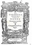 Girolamo Amelonghi - La Gigantea et la Nanea - Firenze, Torrentino 1566 (rarissima prima edizione) Girolamo Amelonghi - La Gigantea et la Nanea - Firenze, Torrentino 1566 (rarissima prima edizione)