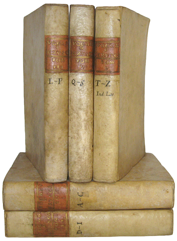 Vocabolario degli Accademici della Crusca - Venezia, presso Francesco Pitteri 1763 (legatura coeva) Vocabolario degli Accademici della Crusca - Venezia, presso Francesco Pitteri 1763 (legatura coeva)