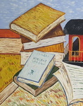 Michele De Stefano - Un treno di cultura - anni Duemila (olio su tavola - esposto e con autentica) Michele De Stefano - Un treno di cultura - anni Duemila (olio su tavola - esposto e con autentica)