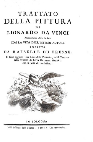 Leonardo da Vinci - Trattato della pittura - Bologna 1786 (con numerose belle tavole incise in rame) Leonardo da Vinci - Trattato della pittura - Bologna 1786 (con numerose belle tavole incise in rame)