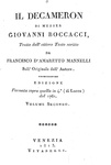 Giovanni Boccaccio - Il Decameron - Venezia, Vitarelli 1813 (con 4 belle tavole - ottima legatura) Giovanni Boccaccio - Il Decameron - Venezia, Vitarelli 1813 (con 4 belle tavole - ottima legatura)