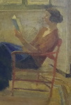 Ermenegildo Agazzi - La lettrice - fine del XIX secolo (1890 circa) - olio su tela Ermenegildo Agazzi - La lettrice - fine del XIX secolo (1890 circa) - olio su tela