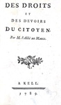 Gabriel Bonnot de Mably - Des droits et des devoirs du citoyen - A Kell 1789 (bella legatura) Gabriel Bonnot de Mably - Des droits et des devoirs du citoyen - A Kell 1789 (bella legatura)