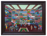 Heinz Sedlick - In der bibliothek - 1994 (acrilico su tavola) Heinz Sedlick - In der bibliothek - 1994 (acrilico su tavola)