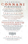 Umanesimo giuridico: Francois Connan - Commentariorum juris civilis libri X - Neapoli 1724 Umanesimo giuridico: Francois Connan - Commentariorum juris civilis libri X - Neapoli 1724