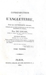 La costituzione inglese: Jean Louis de Lolme - Constitution de l'Angleterre - Paris 1822 La costituzione inglese: Jean Louis de Lolme - Constitution de l'Angleterre - Paris 1822