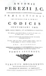 Diritto romano: Antonio Perez - Opera omnia - Venetiis 1783 (edizione in folio) Diritto romano: Antonio Perez - Opera omnia - Venetiis 1783 (edizione in folio)