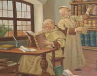 Harry Eliott (after) - Le clerg� dans la biblioth�que - 1950 ca. (olio su tavola) Harry Eliott (after) - Le clerg� dans la biblioth�que - 1950 ca. (olio su tavola)
