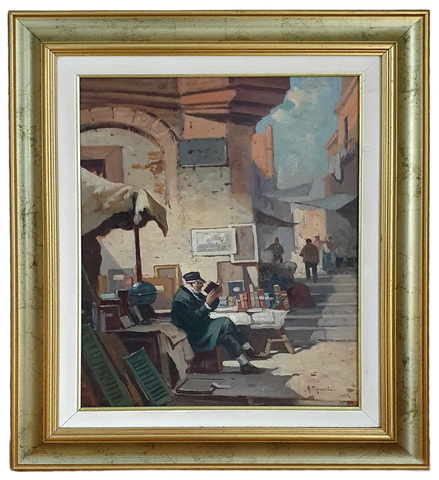 Carl Spitzweg - Der B�cherantiquar (Il libraio antiquario) - fine XIX secolo (olio su tavola) Carl Spitzweg - Der B�cherantiquar (Il libraio antiquario) - fine XIX secolo (olio su tavola)