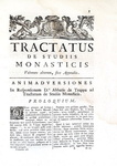 Gli studi monastici nel Medioevo: Jean Mabillon - Tractatus de studiis monasticis - Venetiis 1770 Gli studi monastici nel Medioevo: Jean Mabillon - Tractatus de studiis monasticis - Venetiis 1770