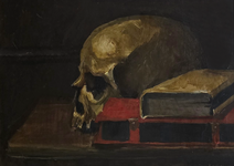 Maurice-Henri Gaudefroy - Vanitas (Memento mori) - circa 1930 (olio su tavola)