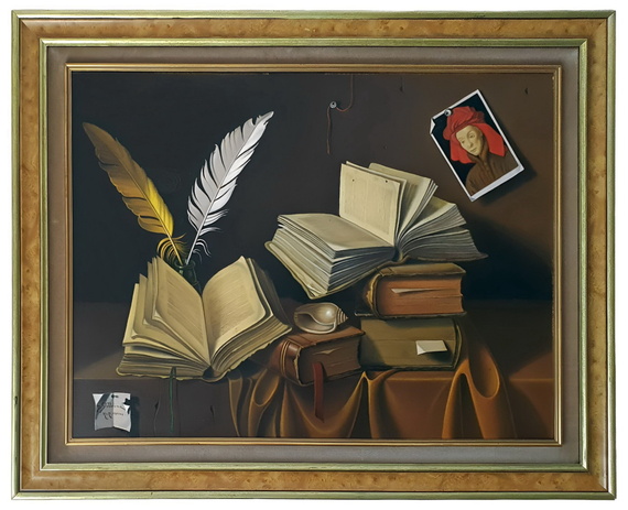Realismo magico: Bruno Stobbione - Omaggio a van Eyck - 1988 (olio su tela - archiviato) Realismo magico: Bruno Stobbione - Omaggio a van Eyck - 1988 (olio su tela - archiviato)