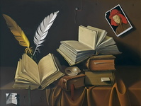 Realismo magico: Bruno Stobbione - Omaggio a van Eyck - 1988 (olio su tela - archiviato) Realismo magico: Bruno Stobbione - Omaggio a van Eyck - 1988 (olio su tela - archiviato)