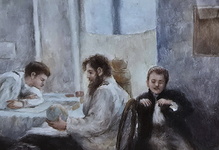 Leonid Pasternak - La veille de l'examen (La vigilia dell'esame) - prima met� del Novecento Leonid Pasternak - La veille de l'examen (La vigilia dell'esame) - prima met� del Novecento