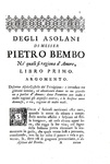 Pietro Bembo - Degli Asolani libri tre - Verona, Pietro Antonio Berno 1743 (ottima legatura coeva) Pietro Bembo - Degli Asolani libri tre - Verona, Pietro Antonio Berno 1743 (ottima legatura coeva)