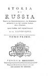 Levesque - Storia di Russia tratta da croniche originali - Venezia 1784 (prima edizione italiana)