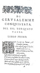 Torquato Tasso - Di Gerusalemme conquistata libri XXIIII - Parigi 1595 (bella legatura - raro) Torquato Tasso - Di Gerusalemme conquistata libri XXIIII - Parigi 1595 (bella legatura - raro)