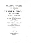 Rara edizione Bodoni: Orazione funebre in morte di Ferdinando I di Borbone - Parma 1803 (figurato) Rara edizione Bodoni: Orazione funebre in morte di Ferdinando I di Borbone - Parma 1803 (figurato)