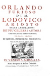 Un celebre figurato: Ludovico Ariosto - Orlando furioso e Opere - Venezia 1730 (con 52 belle tavole) Un celebre figurato: Ludovico Ariosto - Orlando furioso e Opere - Venezia 1730 (con 52 belle tavole)