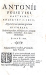 Sul metodo storico: Antonio Possevino - De apparatu ad omnium gentium historiam - Venetiis 1602 Sul metodo storico: Antonio Possevino - De apparatu ad omnium gentium historiam - Venetiis 1602