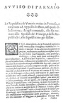 Castellani - Avviso di Parnaso a Venezia e Savoia contro la Spagna - Antibes 1621 (3 prime edizioni) Castellani - Avviso di Parnaso a Venezia e Savoia contro la Spagna - Antibes 1621 (3 prime edizioni)