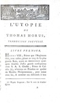 Thomas More - Du meilleur gouvernement possible ou la nouvelle isle d'Utopie - A Paris 1789 Thomas More - Du meilleur gouvernement possible ou la nouvelle isle d'Utopie - A Paris 1789