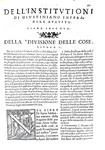 L'Institutioni imperiali del prencipe Giustiniano tradotte da Sansovino - 1552 (rara prima edizione)