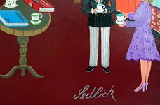 Heinz Sedlick - In der bibliothek - 1994 (acrilico su tavola) Heinz Sedlick - In der bibliothek - 1994 (acrilico su tavola)