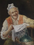 Vincenzo Caprile - Vecchio popolano legge l'Illustrazione italiana - 1880 circa (olio su tela) Vincenzo Caprile - Vecchio popolano legge l'Illustrazione italiana - 1880 circa (olio su tela)