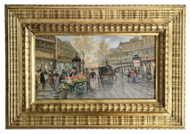 Carlo Brancaccio - Un boulevard parigino con le sue edicole - fine del XIX secolo (olio su tavola) Carlo Brancaccio - Un boulevard parigino con le sue edicole - fine del XIX secolo (olio su tavola)