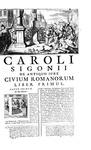 L'opera del grande storiografo modenese Carlo Sigonio: Opera omnia - Milano 1732-37 (sette volumi)