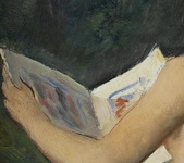 Silvio Consadori - La lettura - 1936 (olio su masonite - firmato e datato) Silvio Consadori - La lettura - 1936 (olio su masonite - firmato e datato)