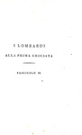 Tommaso Grossi - I lombardi alla prima crociata - Milano 1826 (prima edizione - brossure conservate)