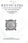 Bolla di Pio V che disciplina la messa durante i Vespri - Roma, Blado 1567 Bolla di Pio V che disciplina la messa durante i Vespri - Roma, Blado 1567