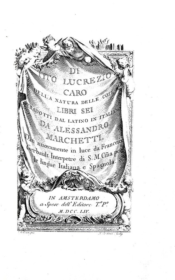 Lucrezio - Della natura delle cose tradotti da Alessandro Marchetti - 1754 (con decine di incisioni) Lucrezio - Della natura delle cose tradotti da Alessandro Marchetti - 1754 (con decine di incisioni)