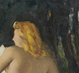 Silvio Consadori - La lettura - 1936 (olio su masonite - firmato e datato) Silvio Consadori - La lettura - 1936 (olio su masonite - firmato e datato)