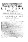 Arnaud d'Ossat - Lettere ai pr�ncipi di negotii politici - Venezia 1629 (prima edizione italiana)