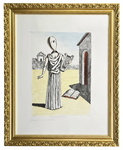 Giorgio de Chirico - La musa della storia - 1972 (litografia acquerellata a mano - prova d'artista) Giorgio de Chirico - La musa della storia - 1972 (litografia acquerellata a mano - prova d'artista)