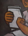 Tra futurismo e cubismo a Torino: Ugo Pozzo - Donna che legge - circa 1955/65 (olio su tela) Tra futurismo e cubismo a Torino: Ugo Pozzo - Donna che legge - circa 1955/65 (olio su tela)