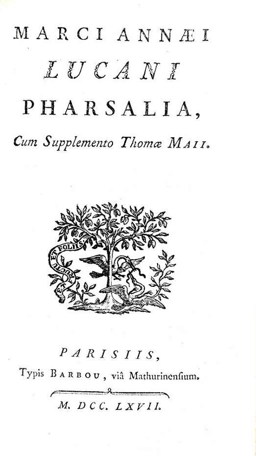Lucanus - Pharsalia, cum supplemento Thom� Maii - Parisiis, Barbou 1767 (bella legatura coeva)