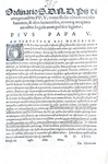 Ordinanza di Pio V contro assassini e facinorosi - Roma, Blado 1566 Ordinanza di Pio V contro assassini e facinorosi - Roma, Blado 1566