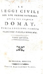 Jean Domat - Le leggi civili nel lor ordine naturale - Venezia 1805 (dieci volumi) Jean Domat - Le leggi civili nel lor ordine naturale - Venezia 1805 (dieci volumi)