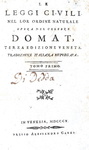 Jean Domat - Le leggi civili nel lor ordine naturale - Venezia 1805 (dieci volumi) Jean Domat - Le leggi civili nel lor ordine naturale - Venezia 1805 (dieci volumi)