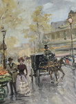 Carlo Brancaccio - Un boulevard a Parigi con le sue edicole - fine del XIX secolo (olio su tavola) Carlo Brancaccio - Un boulevard a Parigi con le sue edicole - fine del XIX secolo (olio su tavola)