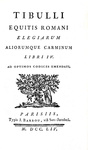 L'opera poetica di Catullo, Tibullo e Properzio - Barbou 1754 (bella legatura e alcune belle tavole)