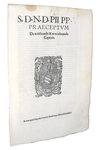 Bolla di Pio V che disciplina la gestione dei prigionieri - Roma, Blado 1571 Bolla di Pio V che disciplina la gestione dei prigionieri - Roma, Blado 1571