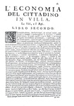 Agricoltura, enologia e gastronomia nel Seicento: Tanara - L'economia del cittadino in villa - 1761 Agricoltura, enologia e gastronomia nel Seicento: Tanara - L'economia del cittadino in villa - 1761